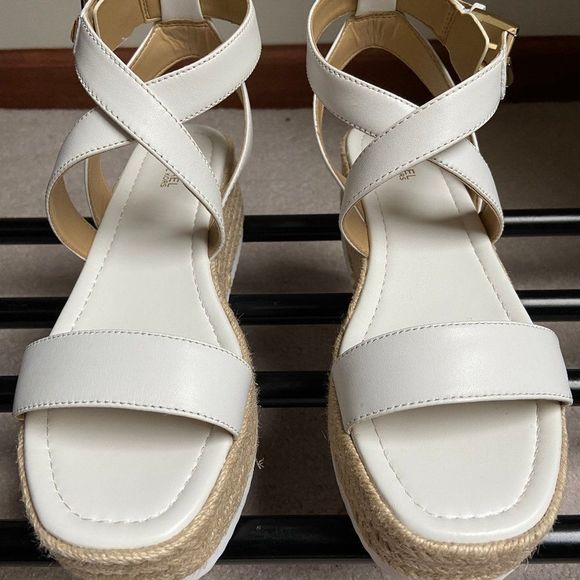 MICHAEL KORS Women Lowry Leather Espadrille Sandals - NEW NWOB - Picture 1 of 8